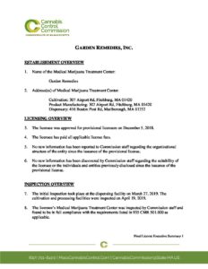 Medical Final License Executive Summary Garden Remedies Inc